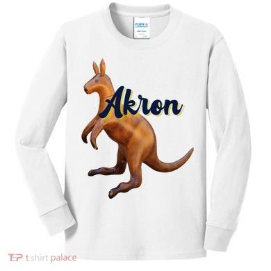 Akron Kangaroo Fun Retro Zips Kids Long Sleeve Shirt