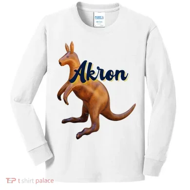 Akron Kangaroo Fun Retro Zips Kids Long Sleeve Shirt