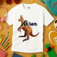 Akron Kangaroo Fun Retro Zips Kids T-Shirt thumb 3