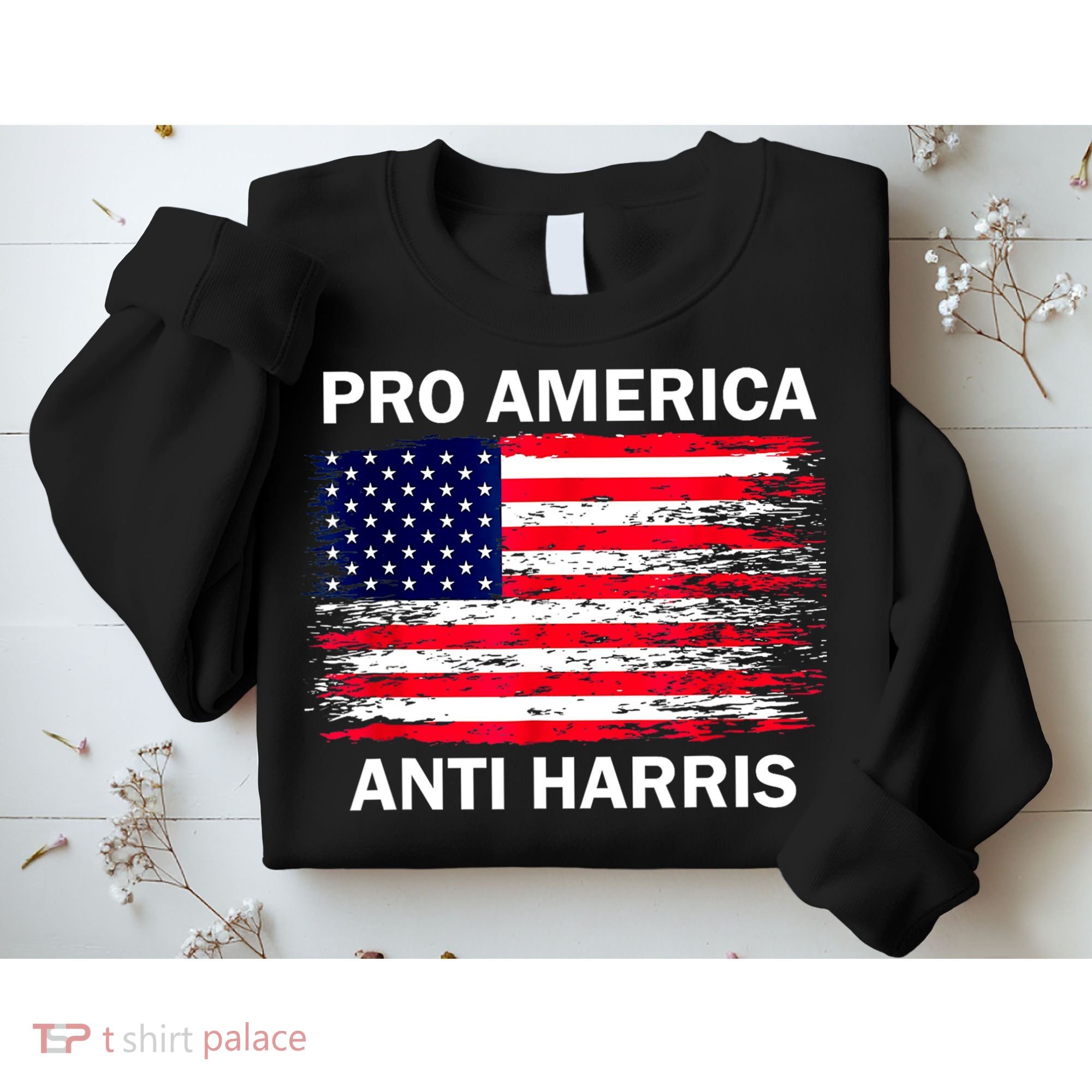 Anti Kamala Harris Pro America Flag Kamala Harris Gift Sweatshirt