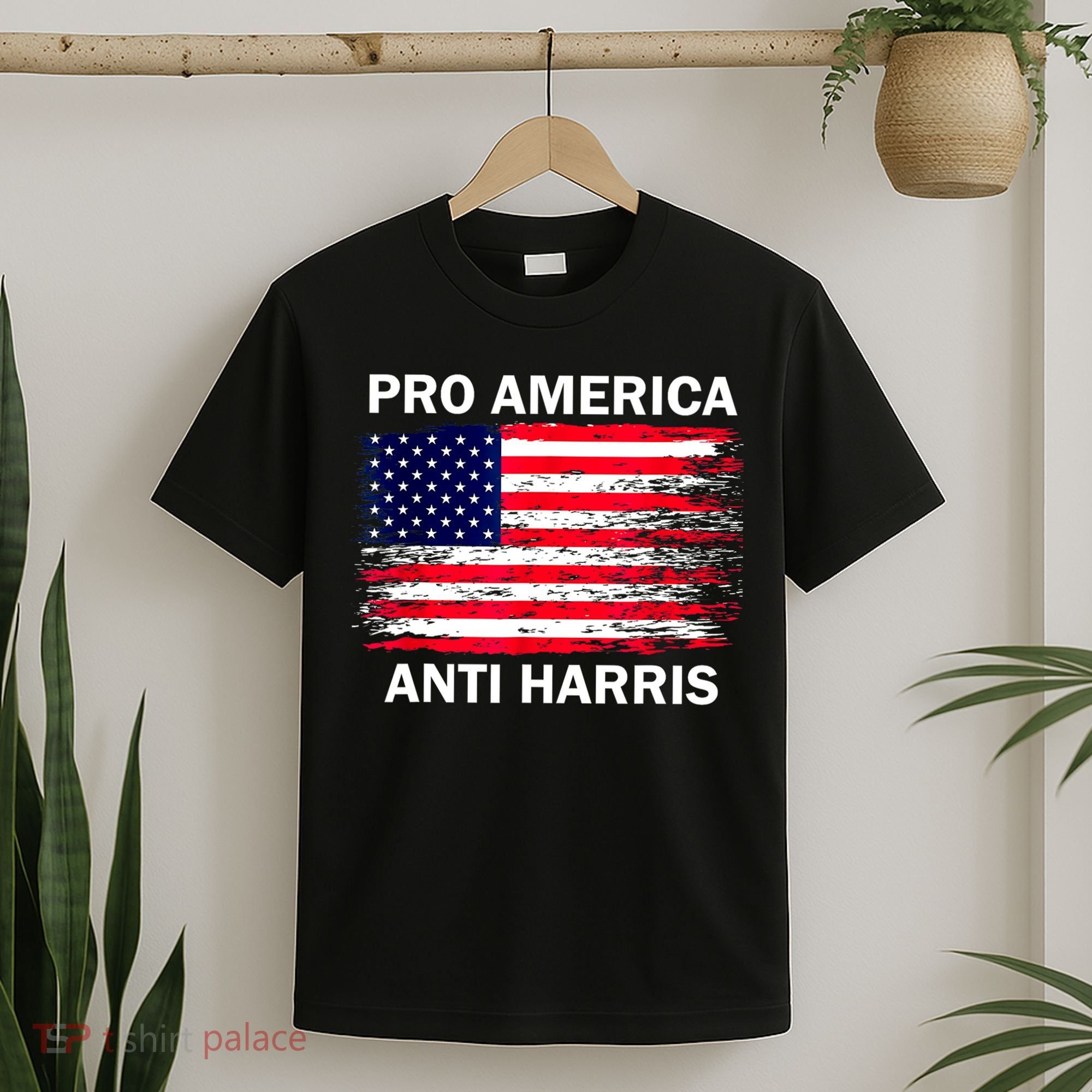 Anti Kamala Harris Pro America Flag Kamala Harris Gift T-Shirt