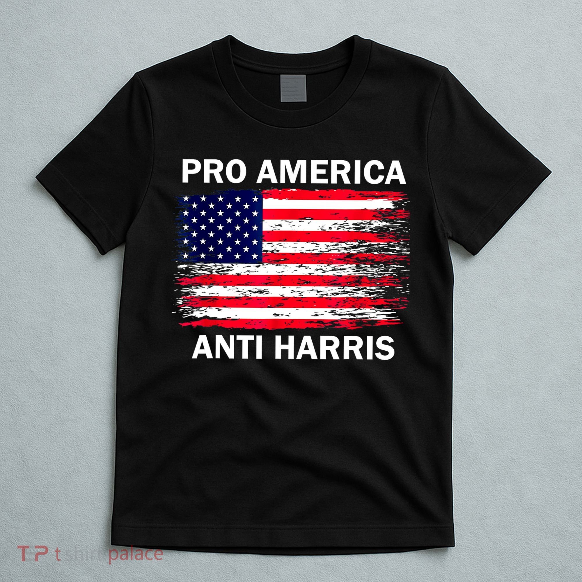 Anti Kamala Harris Pro America Flag Kamala Harris Gift T-Shirt