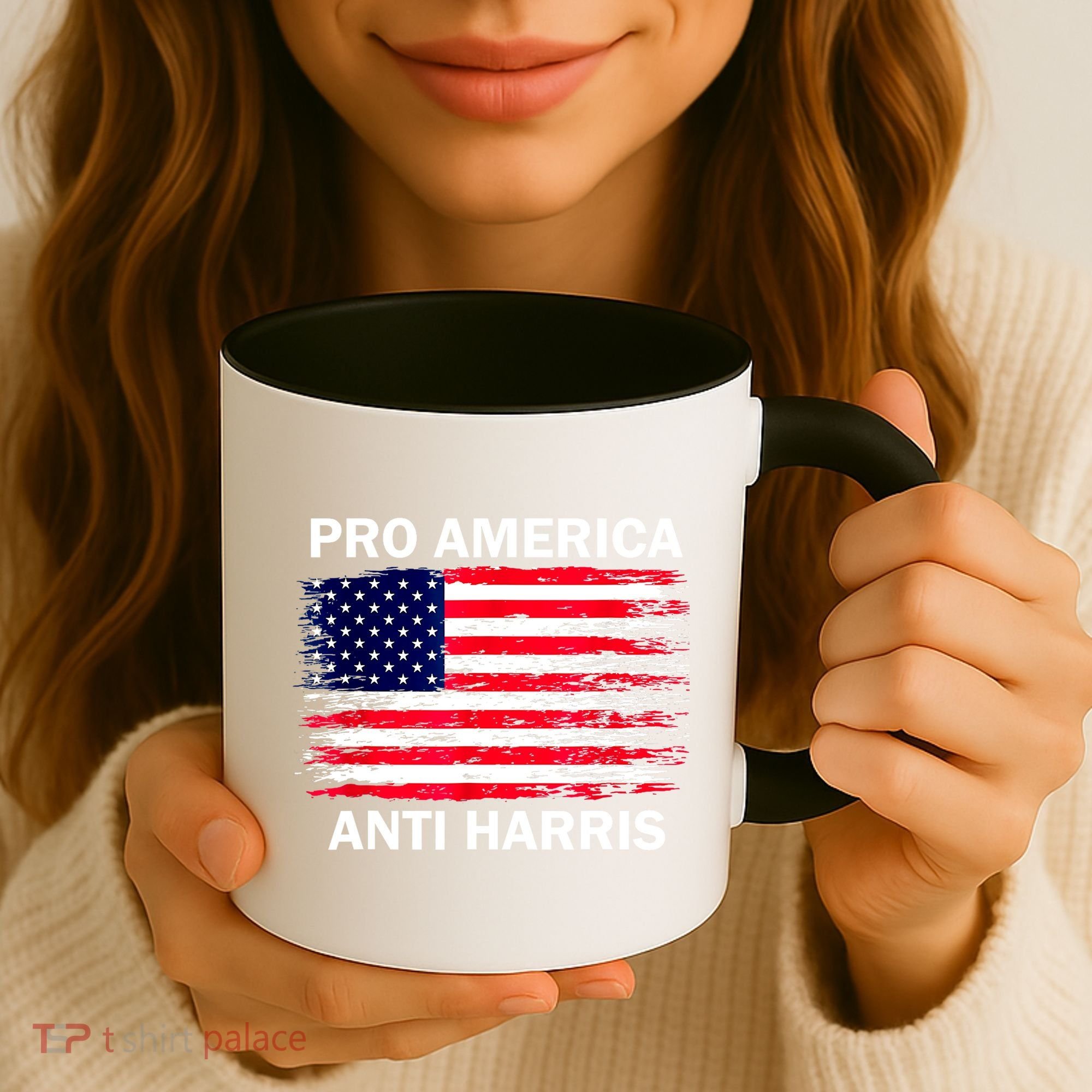 Anti Kamala Harris Pro America Flag Kamala Harris Gift Coffee Mug