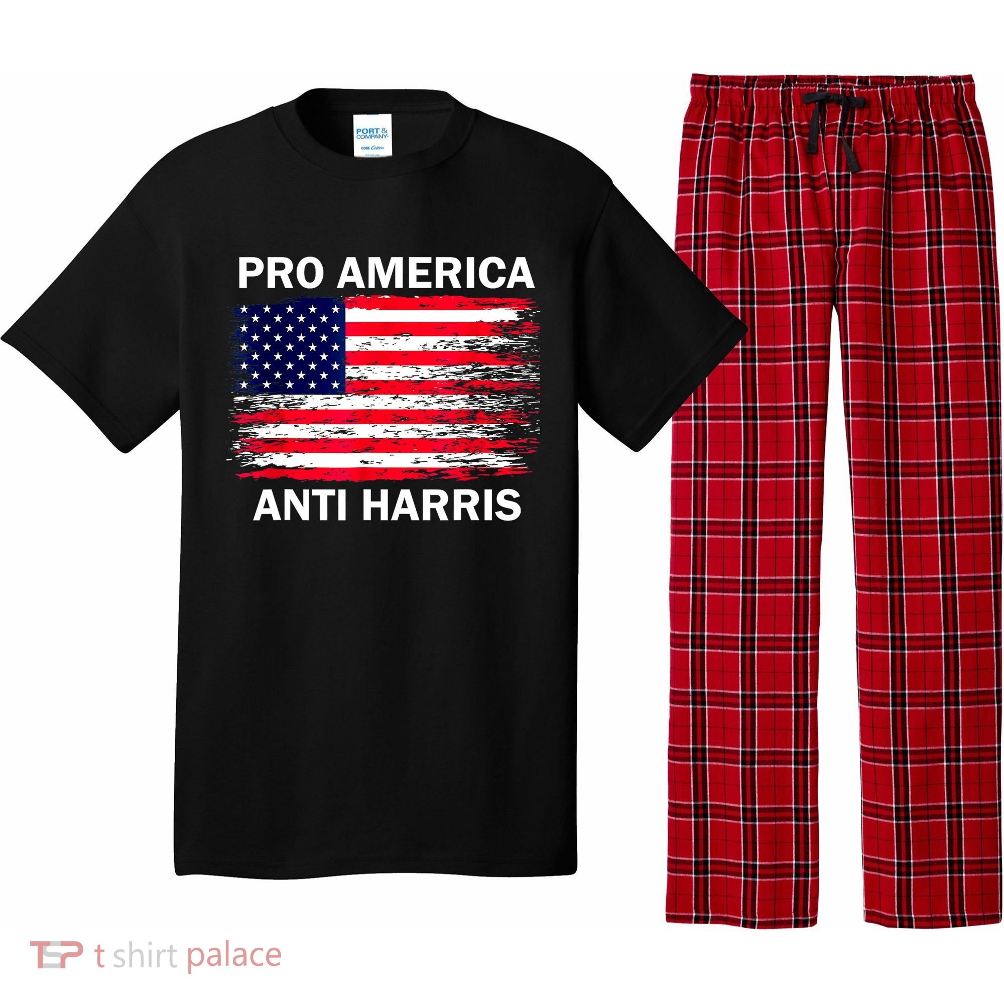 Anti Kamala Harris Pro America Flag Kamala Harris Gift Pajama Set