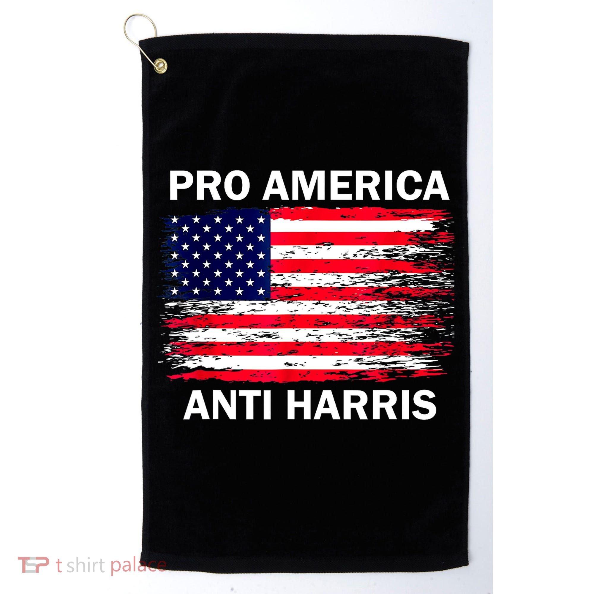 Anti Kamala Harris Pro America Flag Kamala Harris Gift Golf Towel