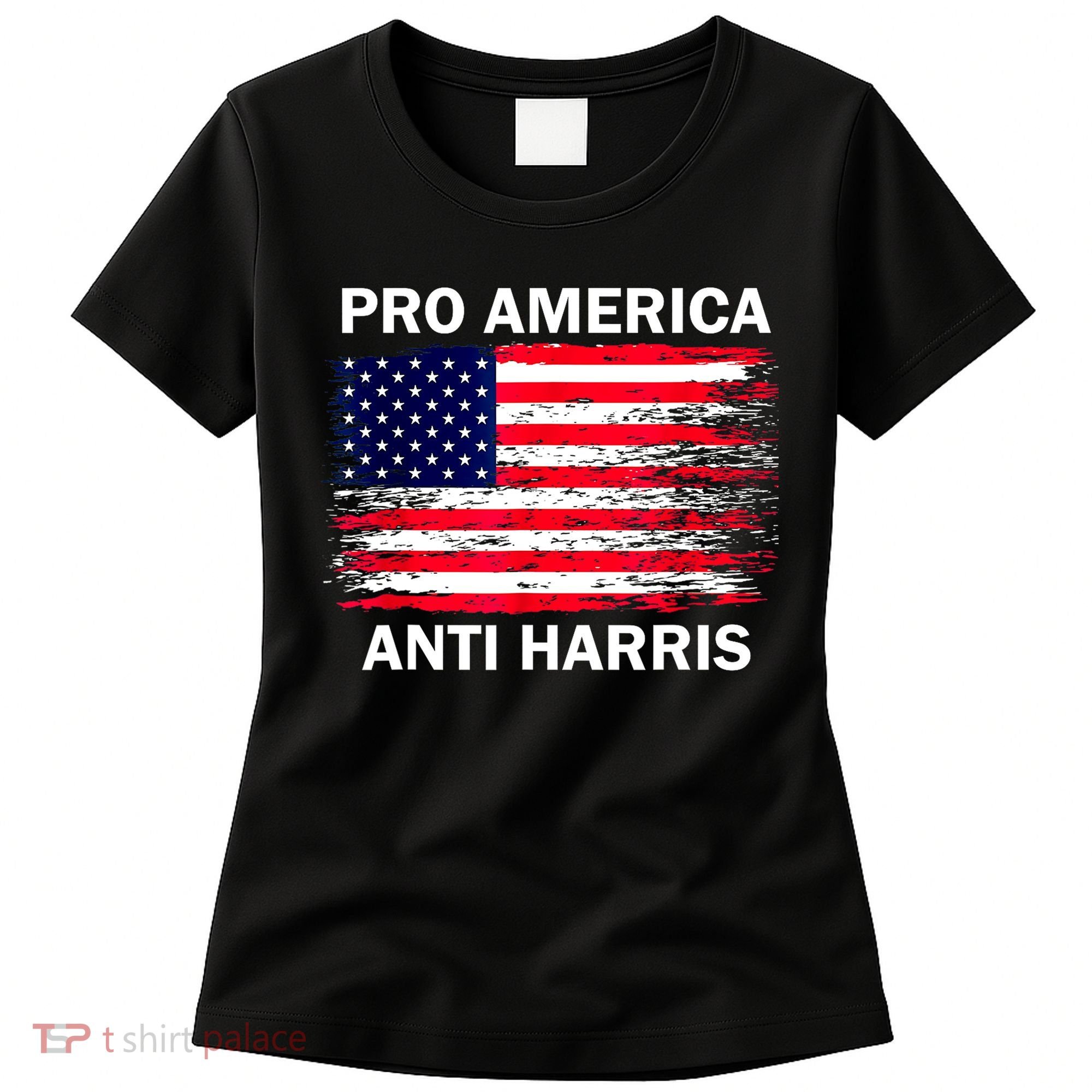 Anti Kamala Harris Pro America Flag Kamala Harris Gift Women's T-Shirt