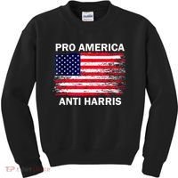 Anti Kamala Harris Pro America Flag Kamala Harris Gift Kids Sweatshirt thumb 0