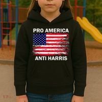 Anti Kamala Harris Pro America Flag Kamala Harris Gift Kids Hoodie thumb 3