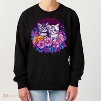 Adorable Kittens In Vibrant Floral Setting Women's Sweatshirt thumb 0