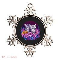 Adorable Kittens In Vibrant Floral Setting Ornament thumb 0