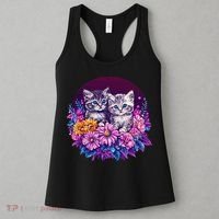 Adorable Kittens In Vibrant Floral Setting Women's Tank Top thumb 3