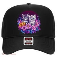 Adorable Kittens In Vibrant Floral Setting Hat thumb 0
