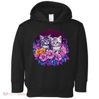 Adorable Kittens In Vibrant Floral Setting Toddler Hoodie thumb 0