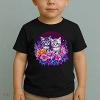 Adorable Kittens In Vibrant Floral Setting Toddler T-Shirt thumb 2