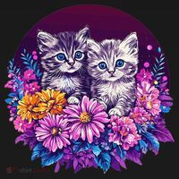 Adorable Kittens In Vibrant Floral Setting Visor thumb 3