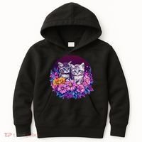 Adorable Kittens In Vibrant Floral Setting Kids Hoodie thumb 0