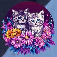 Adorable Kittens In Vibrant Floral Setting Raglan Baseball Sleeve Shirt thumb 2