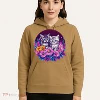 Adorable Kittens In Vibrant Floral Setting Hoodie thumb 5
