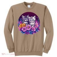 Adorable Kittens In Vibrant Floral Setting Sweatshirt thumb 0