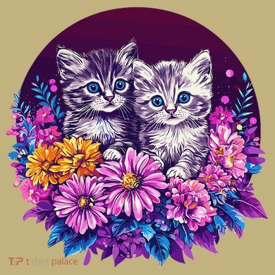 Adorable Kittens In Vibrant Floral Setting Mousepad