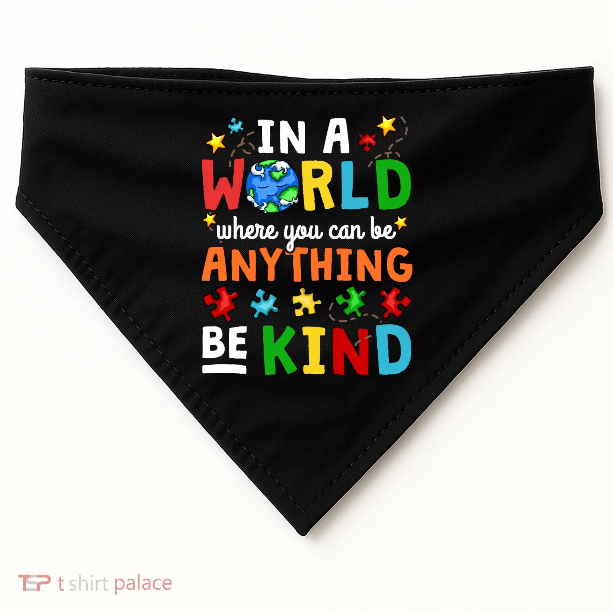 Autism Kindness Inspirational Be Kind Awareness Cute Gift USA-Made Doggie Bandana