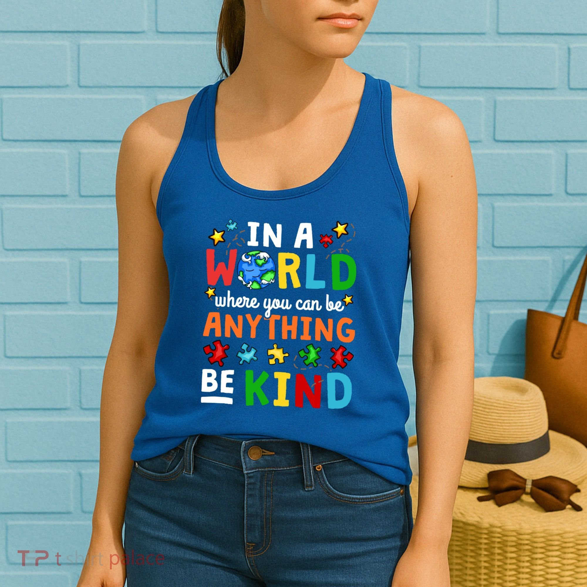 Autism Kindness Inspirational Be Kind Awareness Cute Gift Women's Tank Top