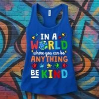 Autism Kindness Inspirational Be Kind Awareness Cute Gift Women's Tank Top thumb 3