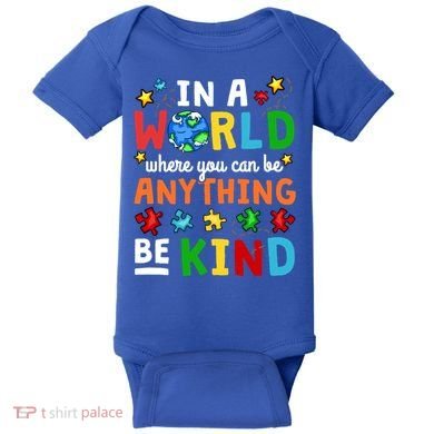 Autism Kindness Inspirational Be Kind Awareness Cute Gift Baby Bodysuit