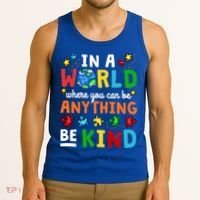 Autism Kindness Inspirational Be Kind Awareness Cute Gift Tank Top thumb 3