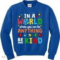 Autism Kindness Inspirational Be Kind Awareness Cute Gift Kids Sweatshirt thumb 0