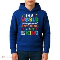 Autism Kindness Inspirational Be Kind Awareness Cute Gift Kids Hoodie thumb 4