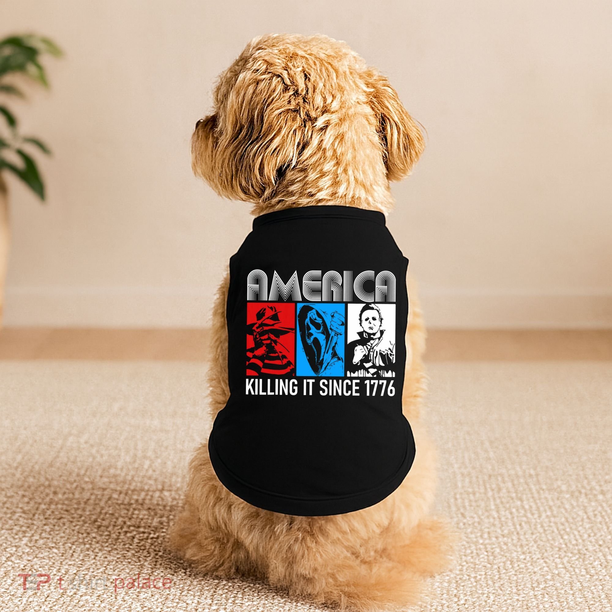 America Killing It Since 1776 Horror The Red White And Blue Doggie Tank