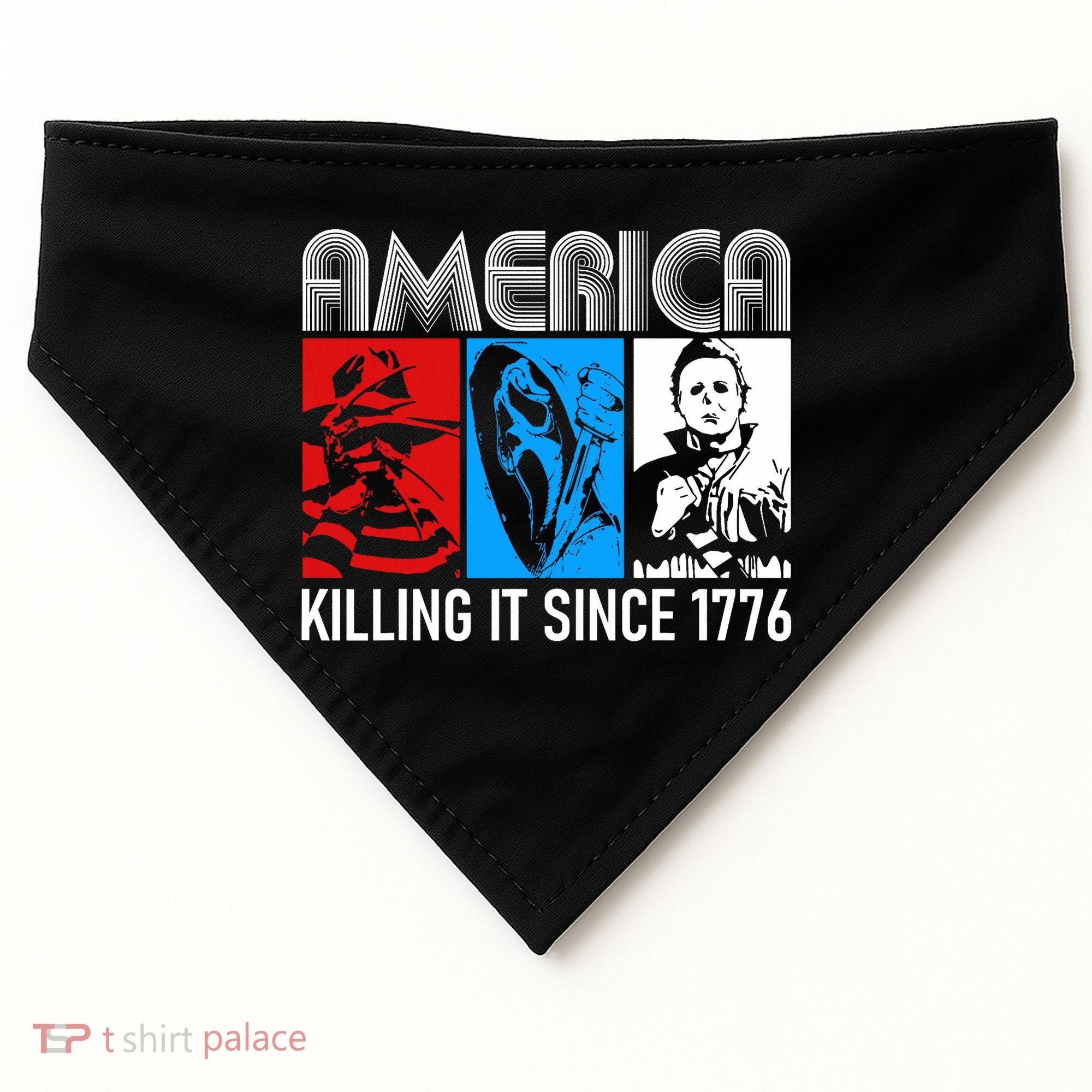America Killing It Since 1776 Horror The Red White And Blue USA-Made Doggie Bandana