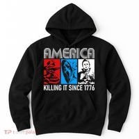 America Killing It Since 1776 Horror The Red White And Blue Hoodie thumb 0