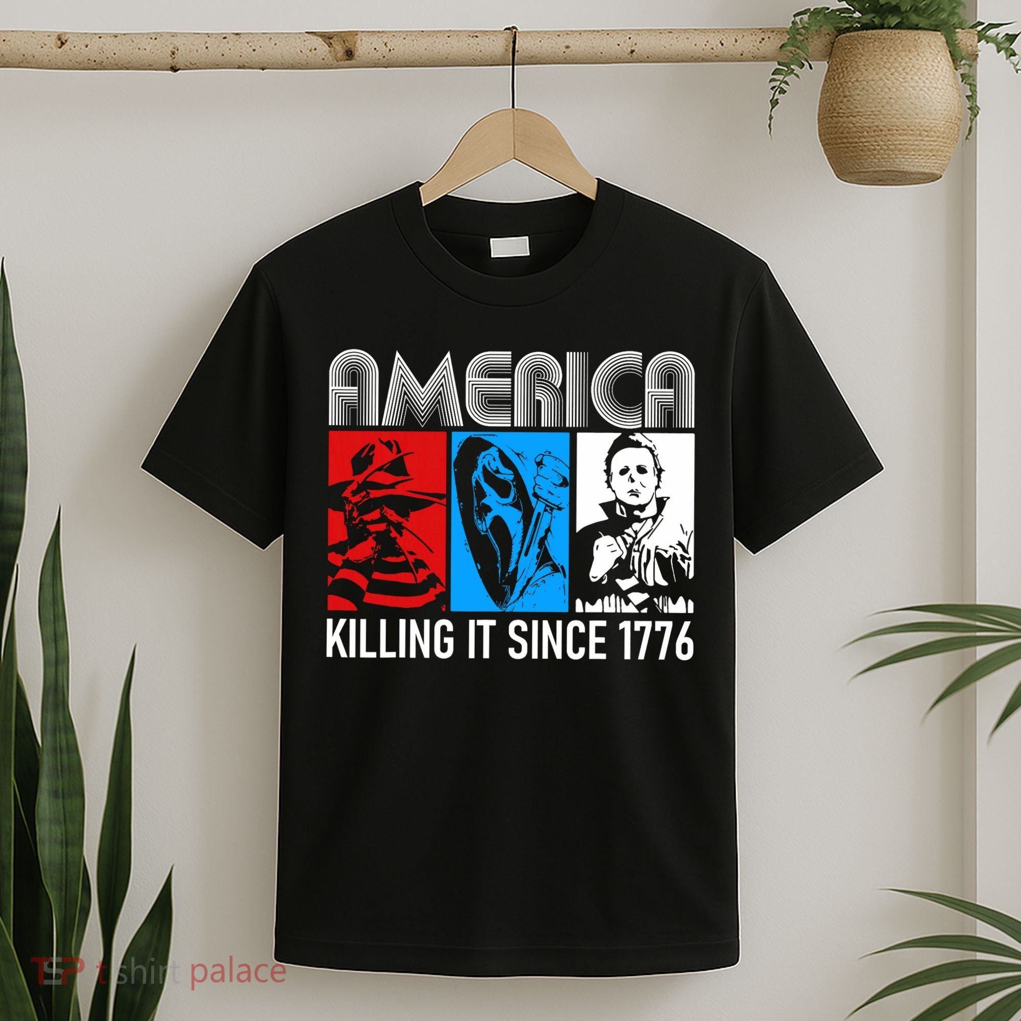 America Killing It Since 1776 Horror The Red White And Blue T-Shirt