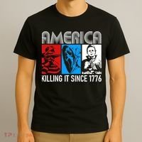 America Killing It Since 1776 Horror The Red White And Blue T-Shirt thumb 3