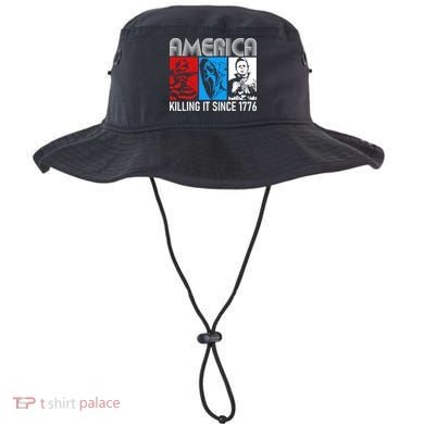 America Killing It Since 1776 Horror The Red White And Blue Bucket Hat