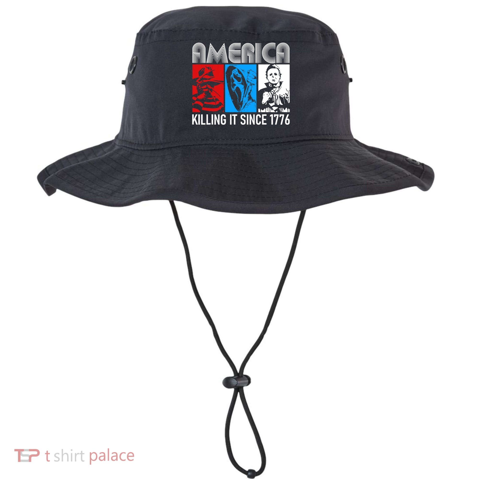 America Killing It Since 1776 Horror The Red White And Blue Bucket Hat