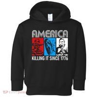 America Killing It Since 1776 Horror The Red White And Blue Toddler Hoodie thumb 0