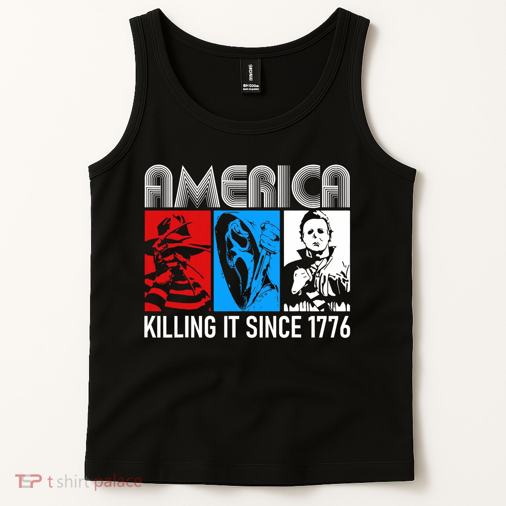 America Killing It Since 1776 Horror The Red White And Blue Tank Top