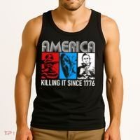 America Killing It Since 1776 Horror The Red White And Blue Tank Top thumb 3