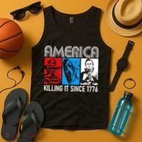 America Killing It Since 1776 Horror The Red White And Blue Tank Top thumb 4