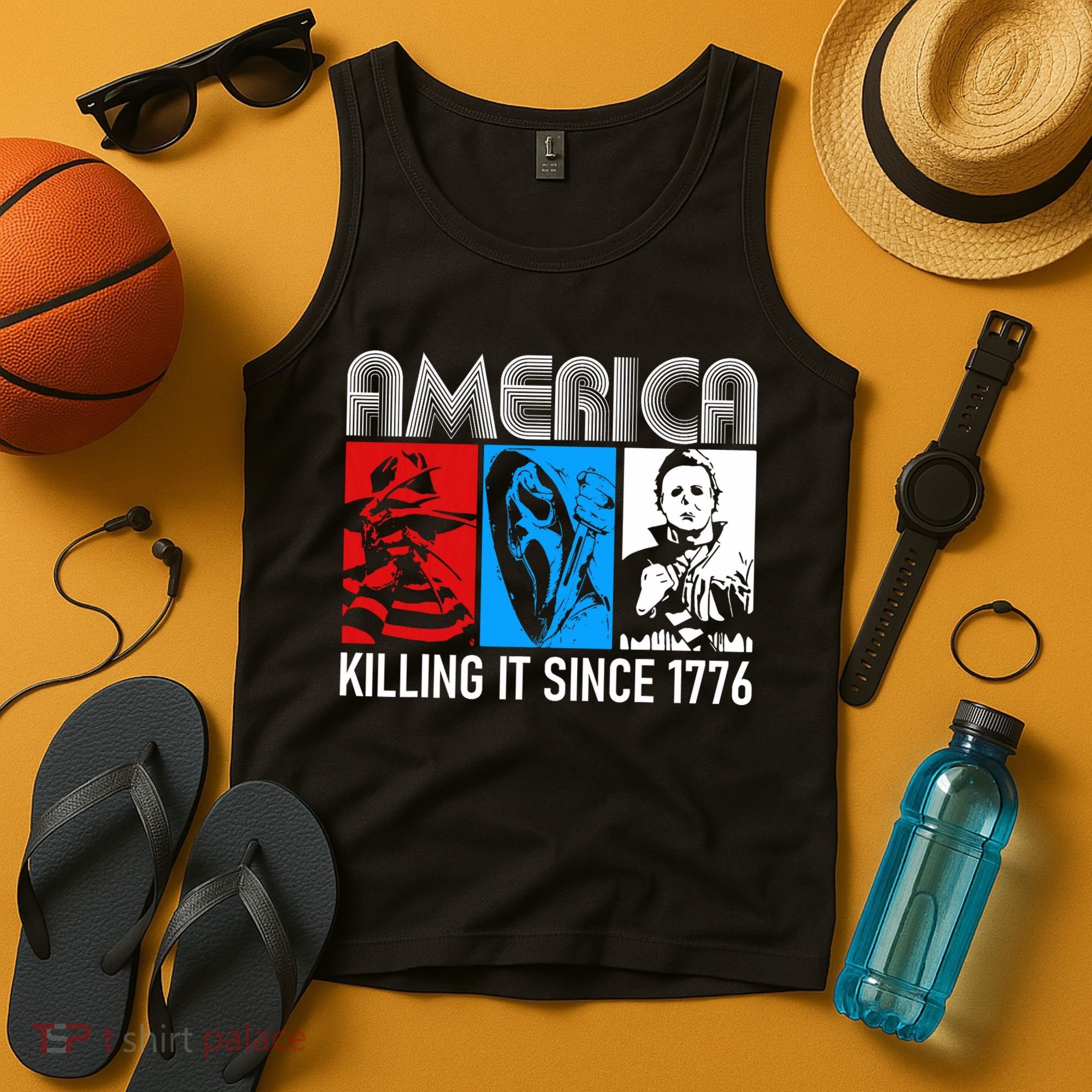 America Killing It Since 1776 Horror The Red White And Blue Tank Top