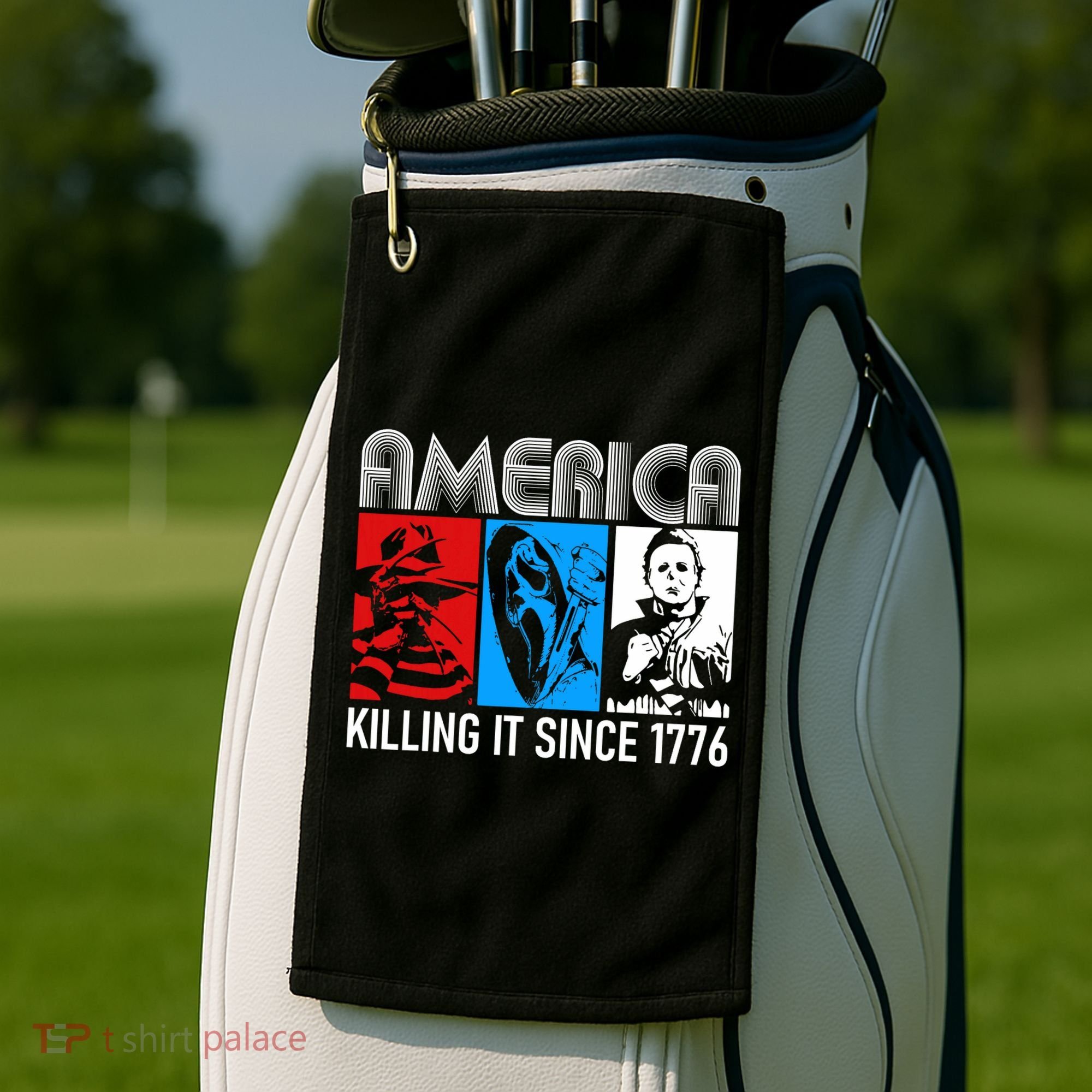 America Killing It Since 1776 Horror The Red White And Blue Golf Towel