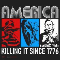 America Killing It Since 1776 Horror The Red White And Blue Golf Towel thumb 3