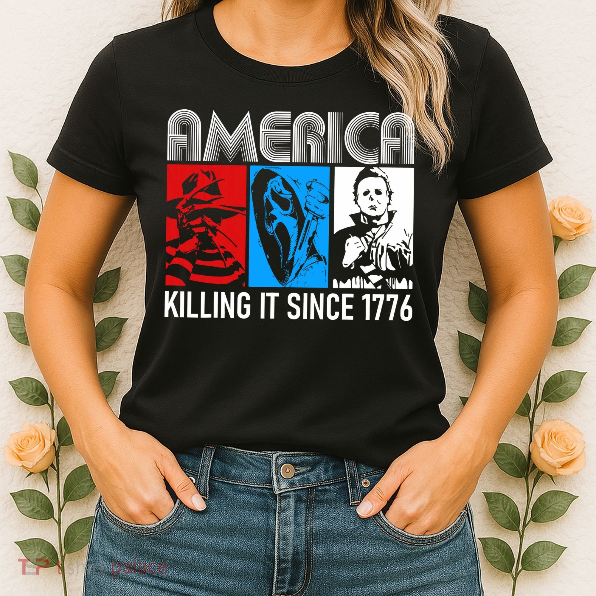 America Killing It Since 1776 Horror The Red White And Blue Women's T-Shirt