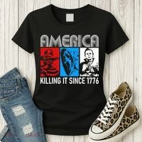 America Killing It Since 1776 Horror The Red White And Blue Women's T-Shirt thumb 3