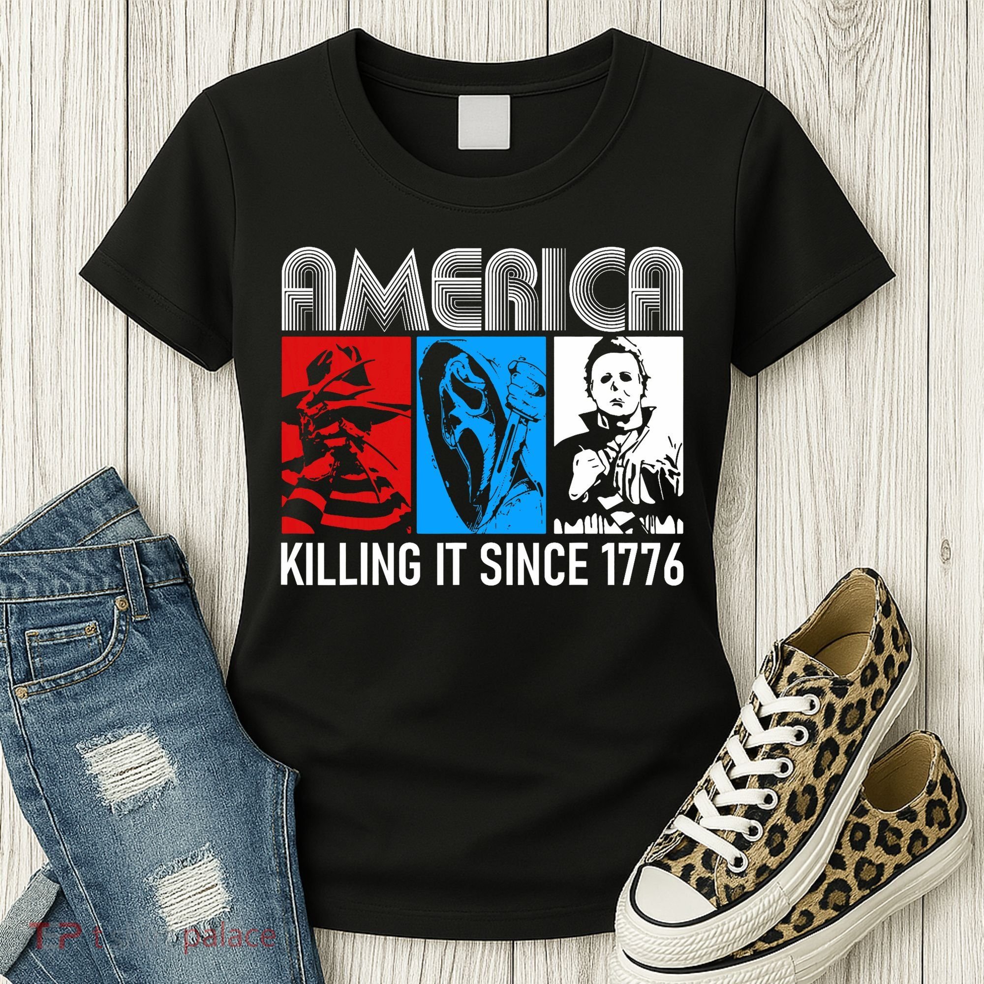 America Killing It Since 1776 Horror The Red White And Blue Women's T-Shirt