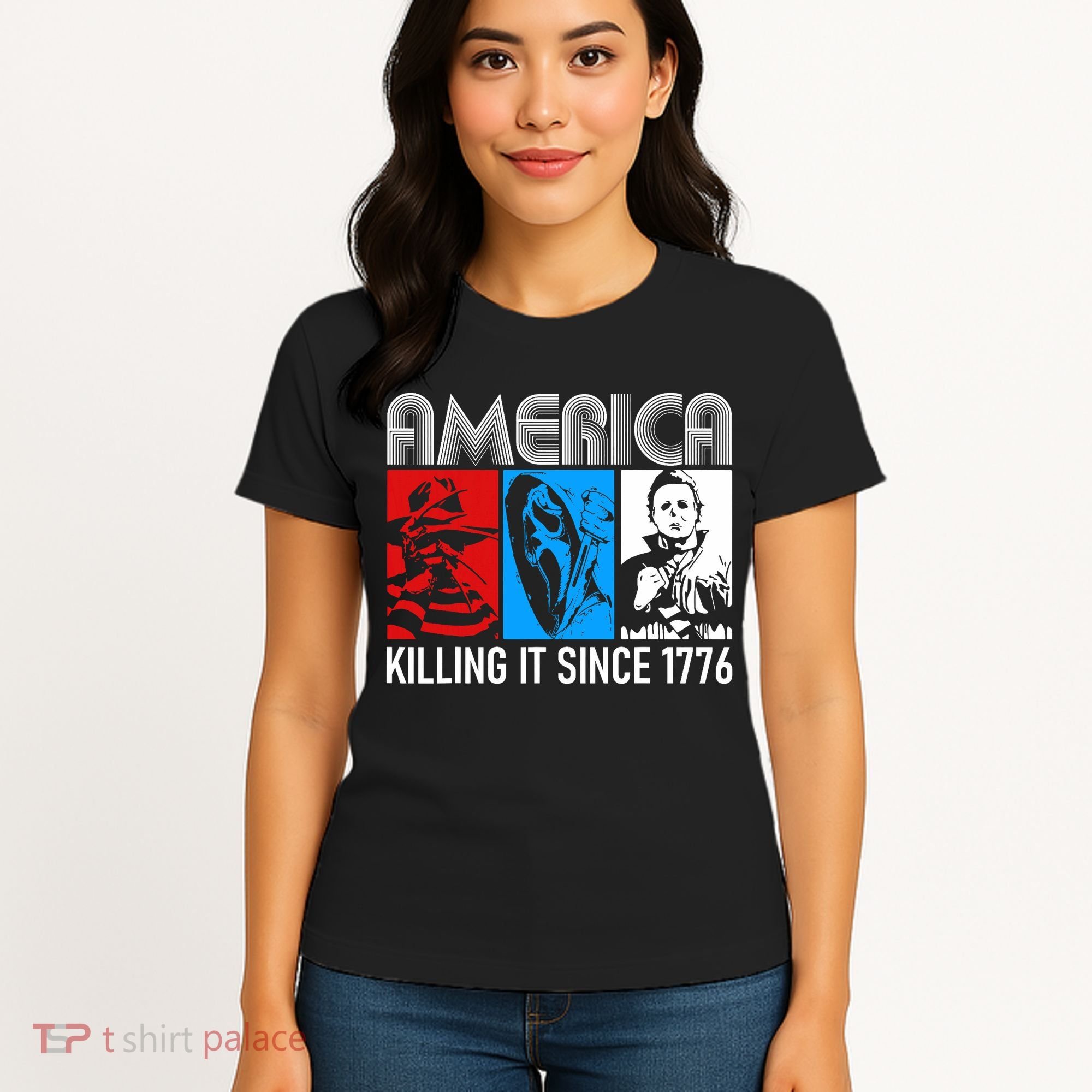 America Killing It Since 1776 Horror The Red White And Blue Women's T-Shirt