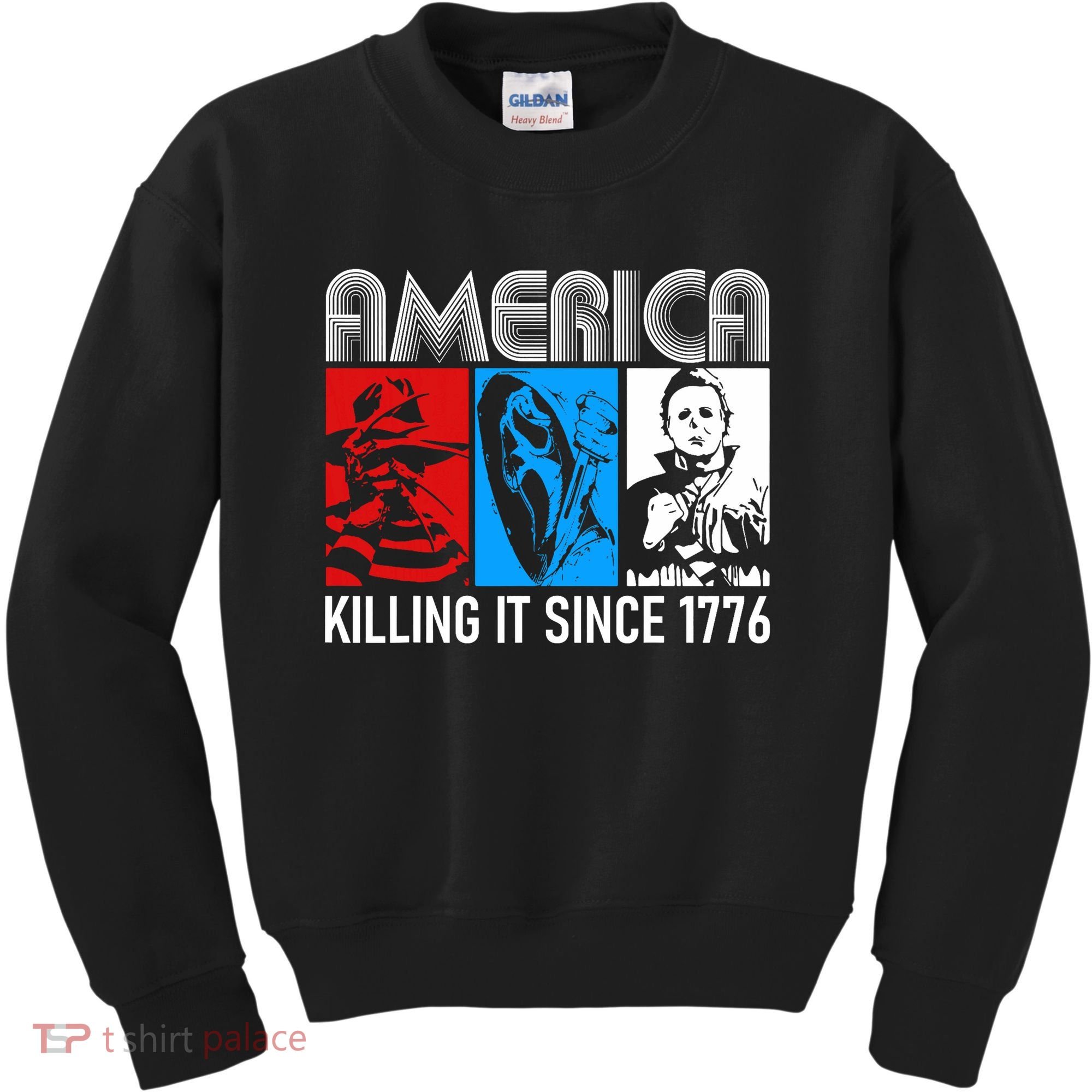 America Killing It Since 1776 Horror The Red White And Blue Kids Sweatshirt
